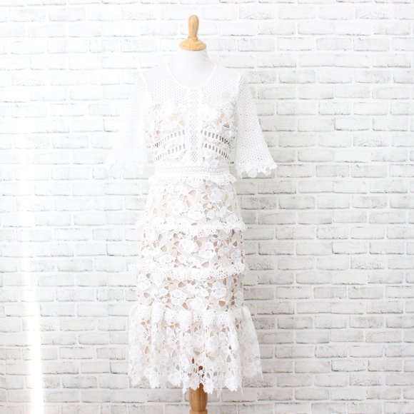 True Decadence Dresses & Skirts - True Decadence Lace Midi Dress, Size 12